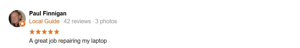 5 Star Review. A great job repairing my laptop